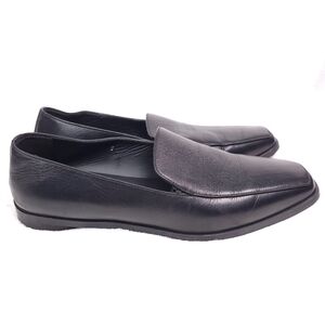 Everlane The 90's Black Leather Square Toe Round Heel Flats Loafers 9